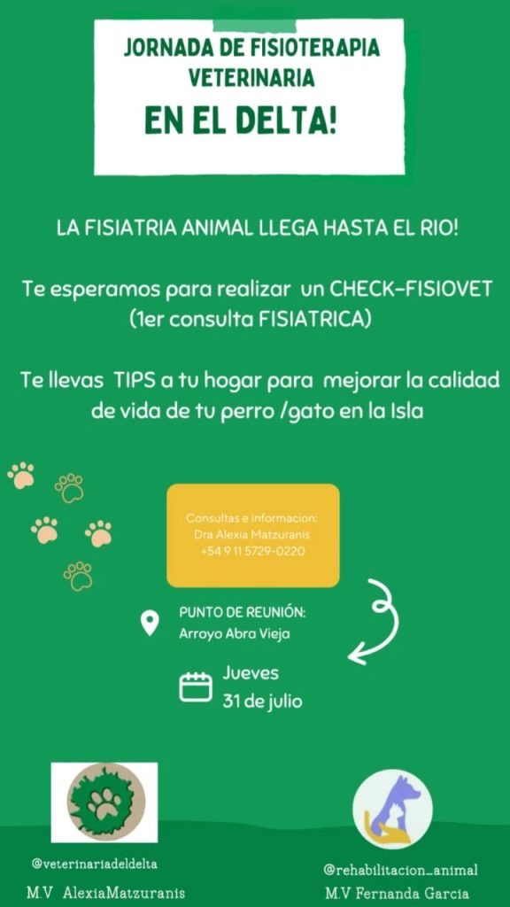 Delta, Río, Fisiatría animal, curso, veterinaria, cuidado